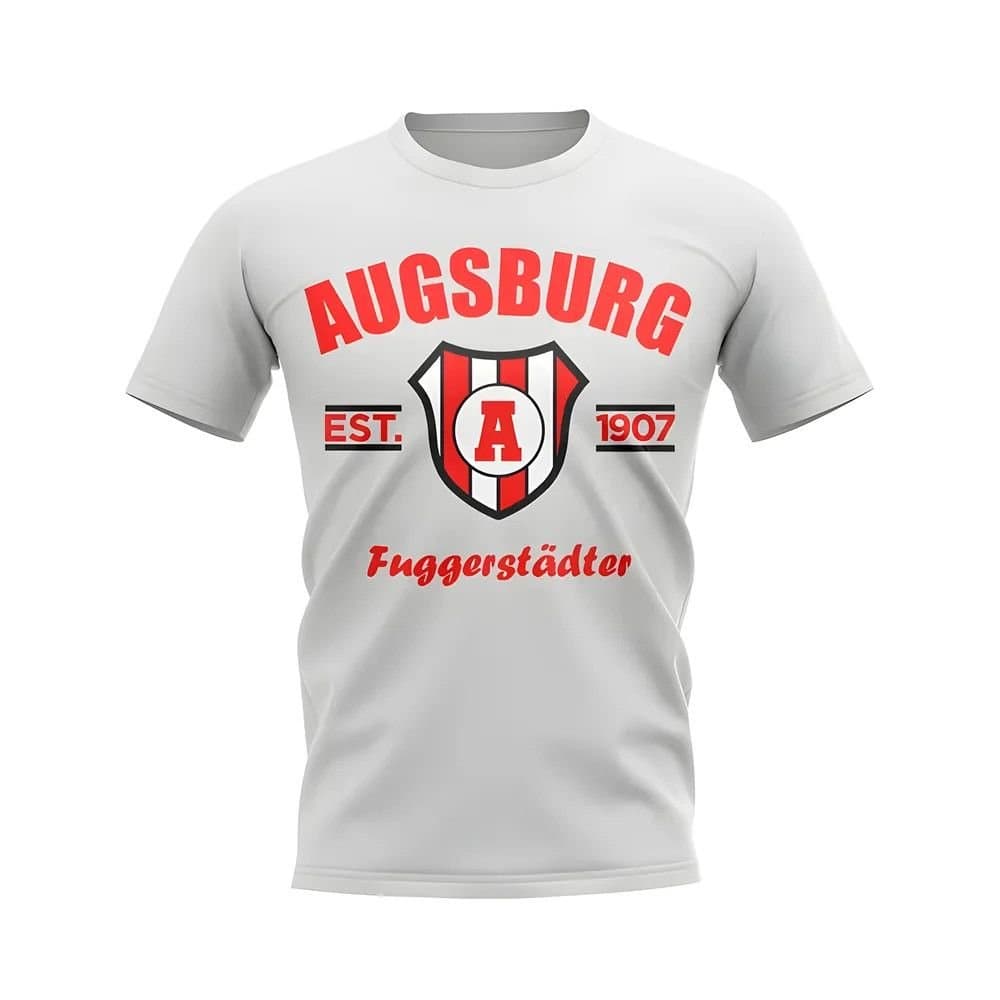 FC Augsburg FC Augsburg Men's Mens Augsburg Established Football T-Shirt White