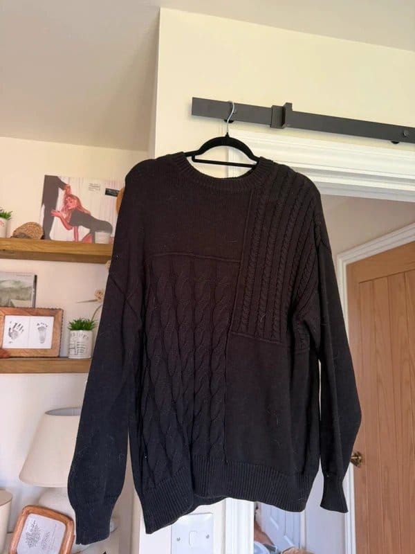 Bershka Men's Black Knitted Jumper