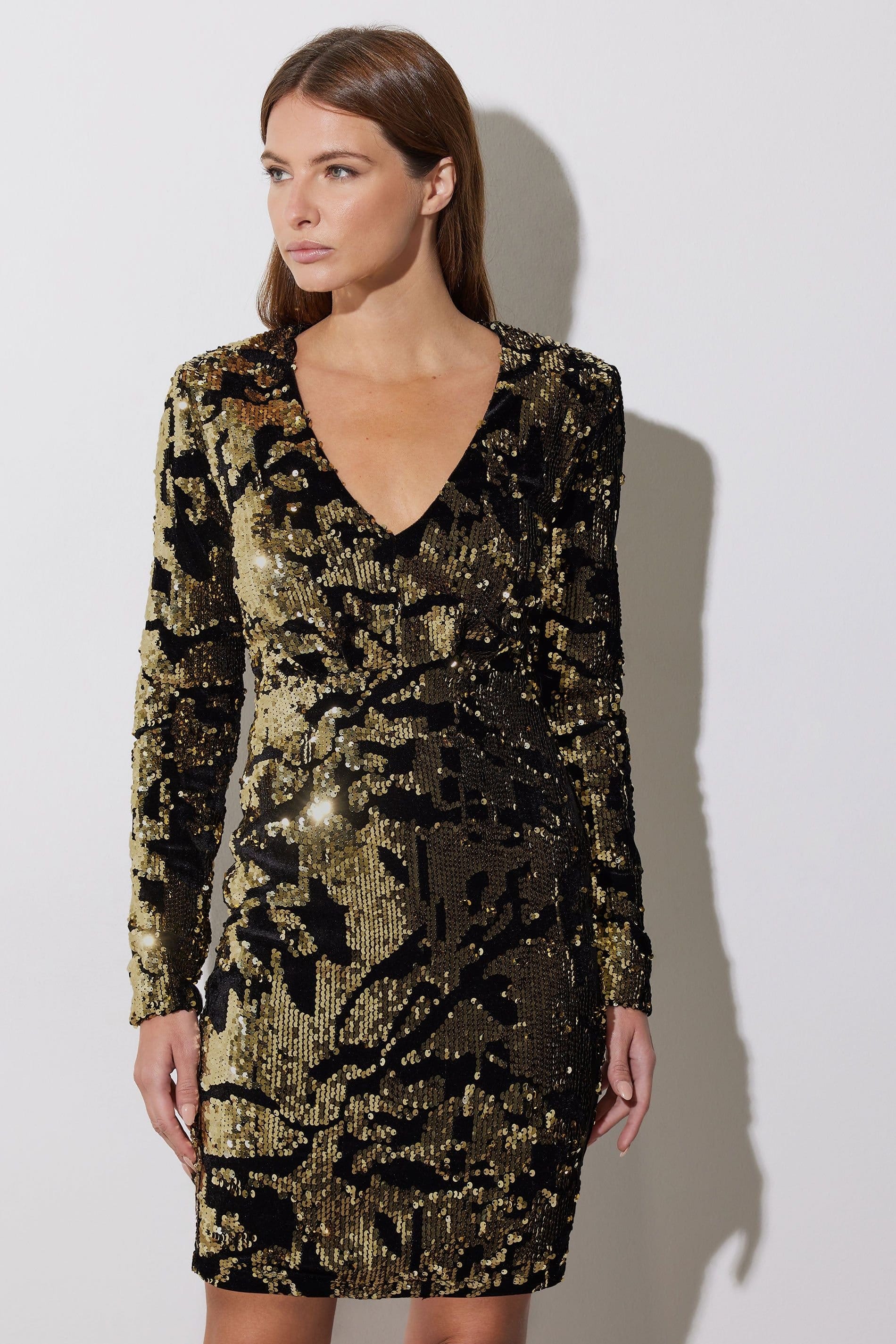 Star By Julien Macdonald Star by Julien Macdonald Women's Abstract Sequin Mini Dress in Gold - 4