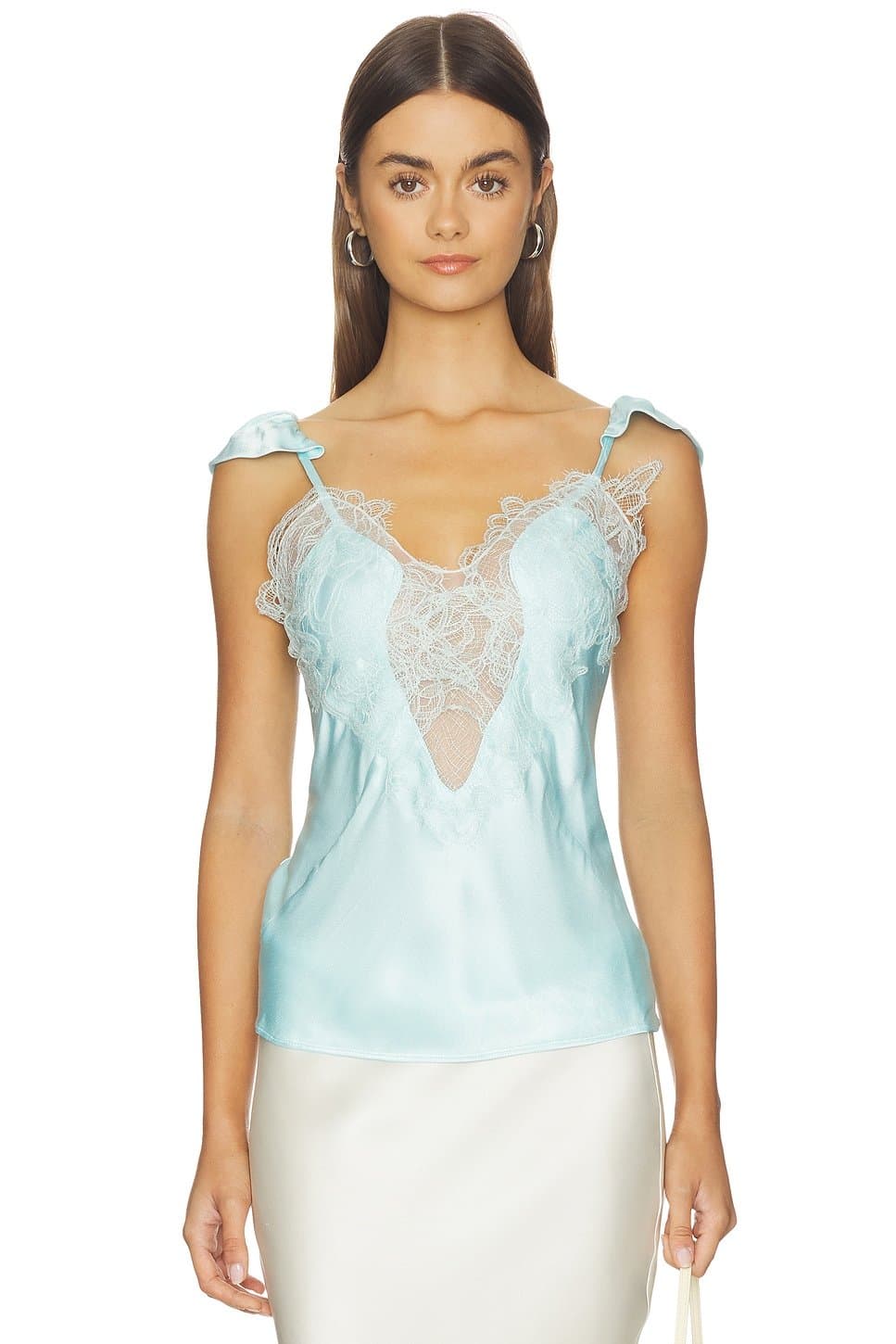 revolve Revolve Bardot Lace Camisole in Aqua