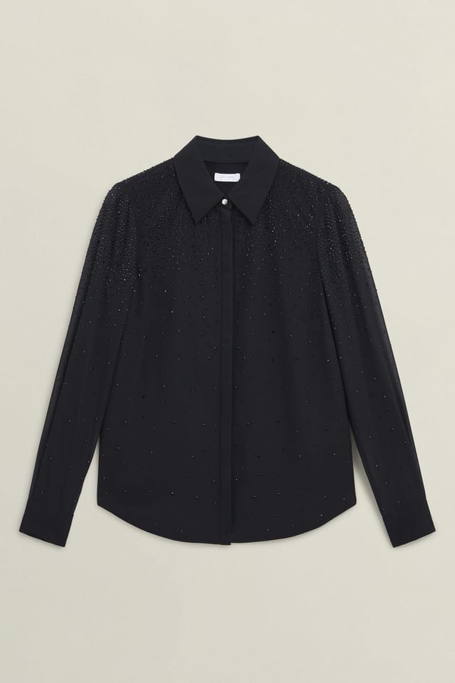 Hobbs London Hobbs London Women's Shona Embellished Shirt in True Black - 2