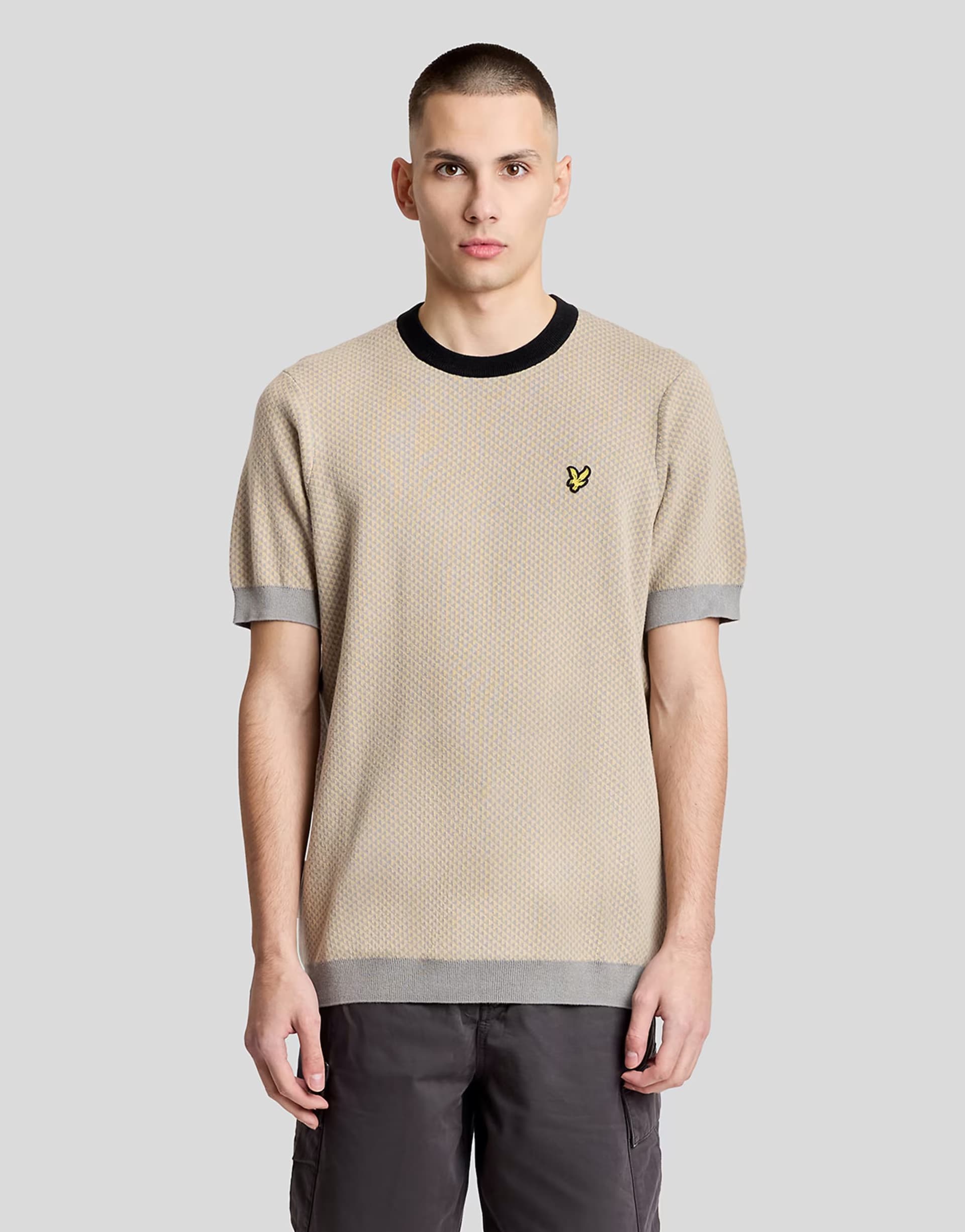 ASOS Lyle & Scott Mid Knits Triangle Short Sleeve Jumper In Y251