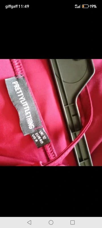 PrettyLittleThing Pretty little thing size 12 burgundy halter neckline long dress with split