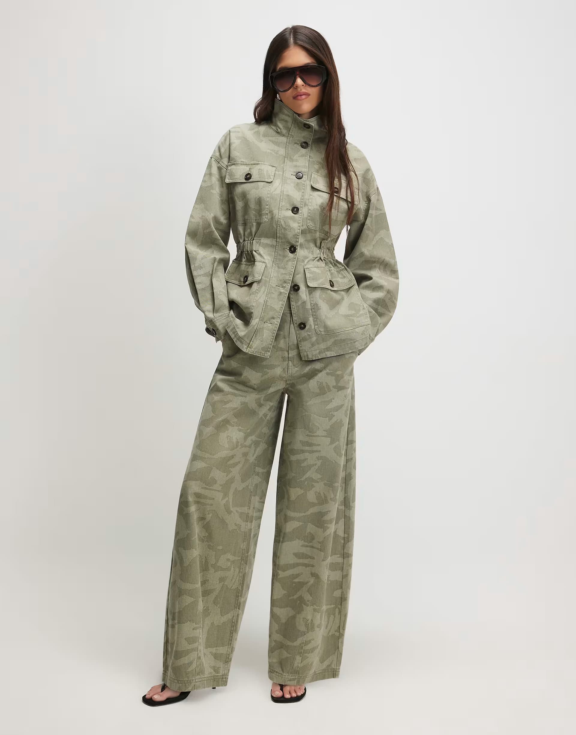 ASOS River Island Denim camo print co-ord in khaki