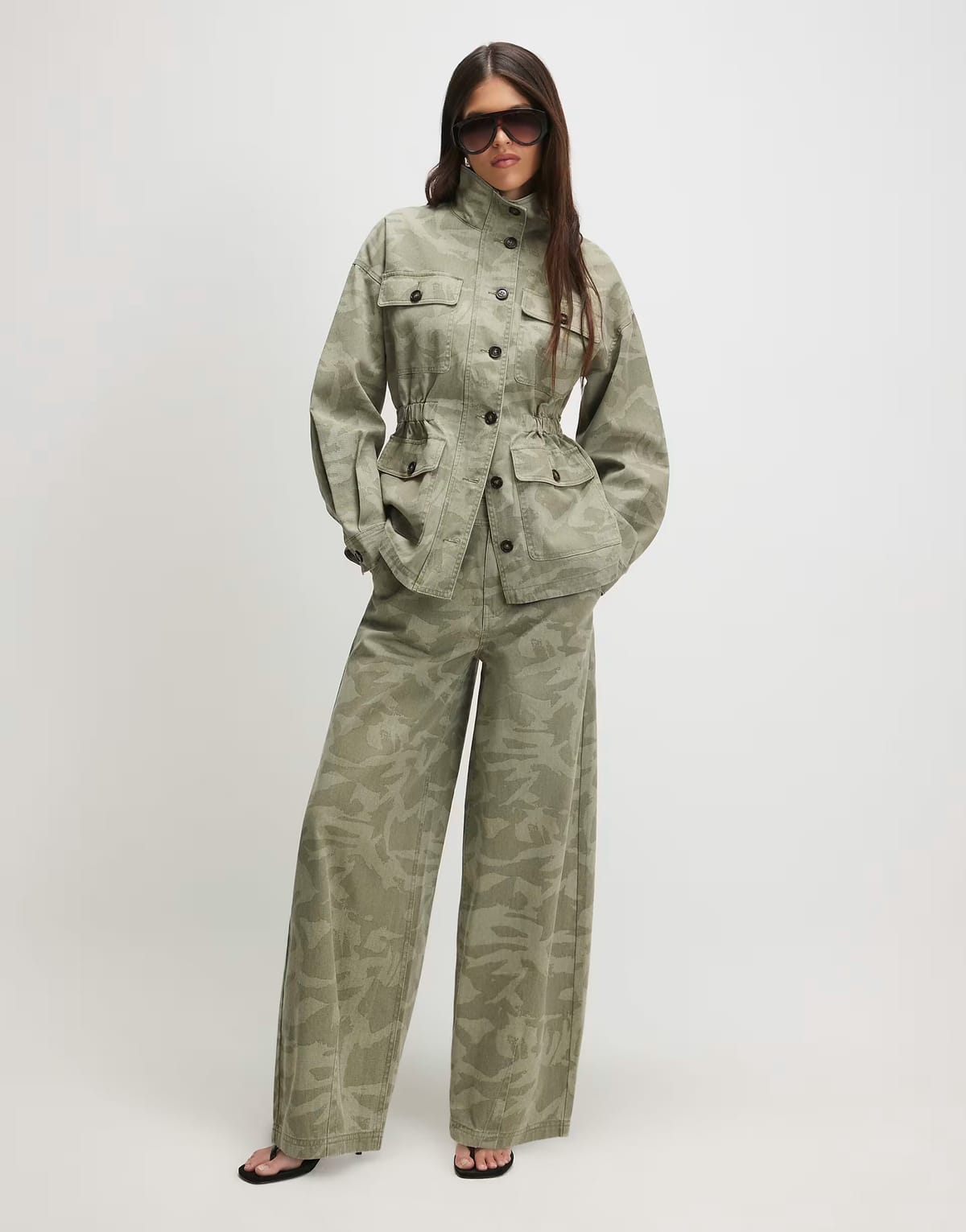 ASOS River Island Denim camo print co-ord in khaki - 1