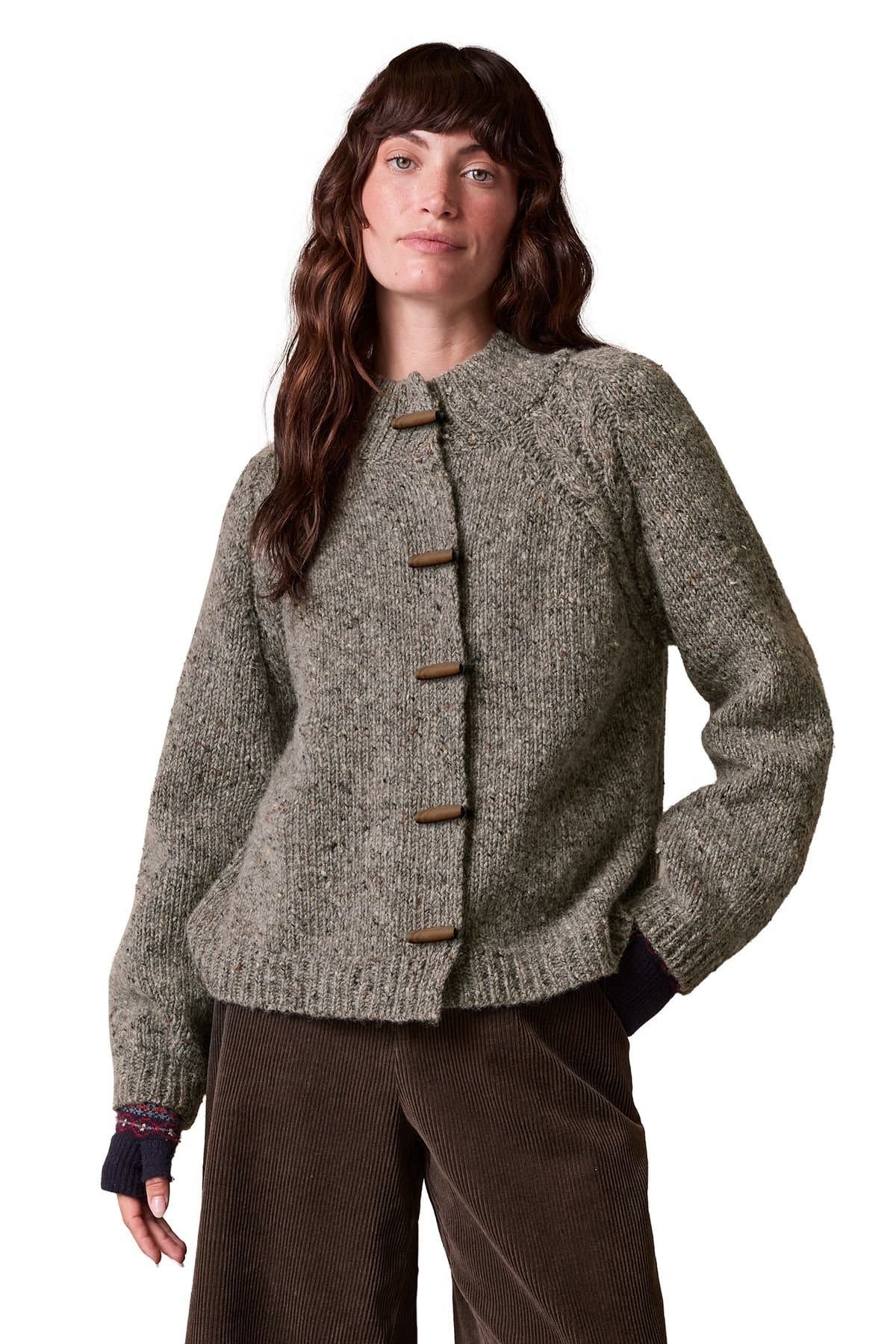 Celtic & Co Celtic & Co Women's Donegal Toggle Cardigan in Mid Grey