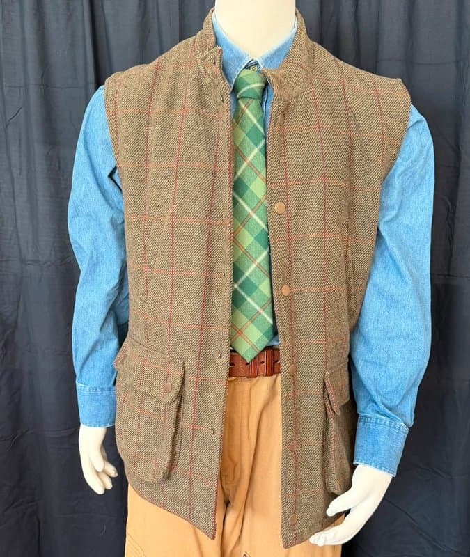 Brook Taverner Tweed shooting Gilet size UKXL