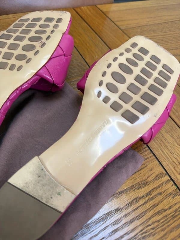 Zara Pink leather weave sliders size EU38 uk 5