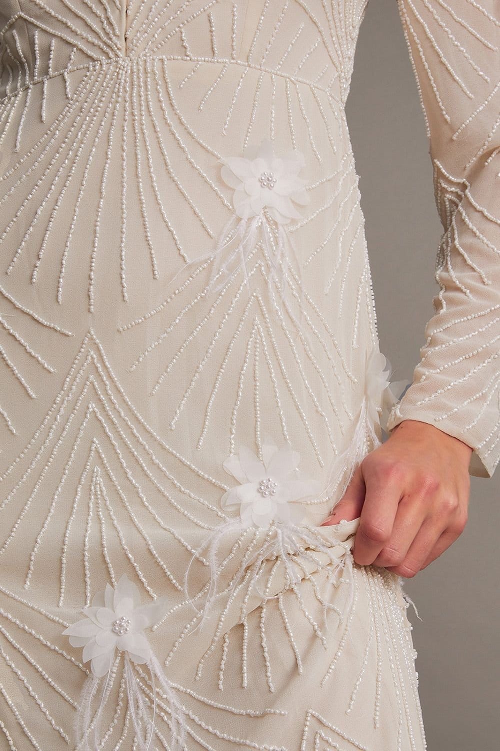 Monsoon Monsoon Women's Florence Embellished Bridal Dress Ivory - 4