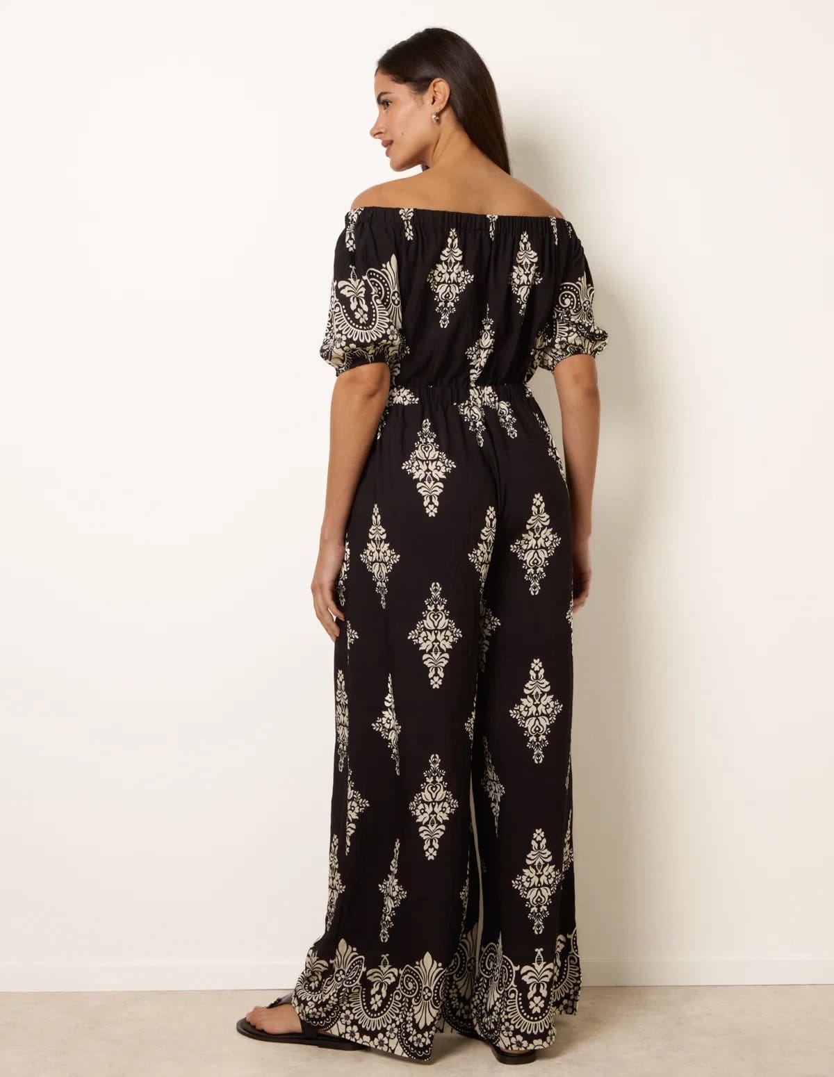 Blue Vanilla Printed Off Shoulder Jumpsuit - 4