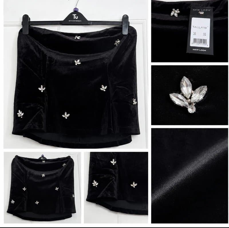 New Look New Look black velvet bandeau top – Size 18 – Brand new with tags