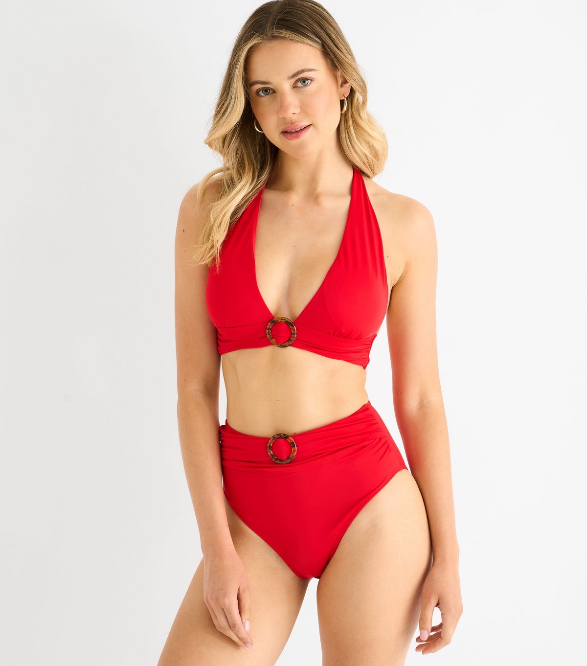 Gini London Women's Red Ring Detail Bikini Bottoms Gini London New Look - 1