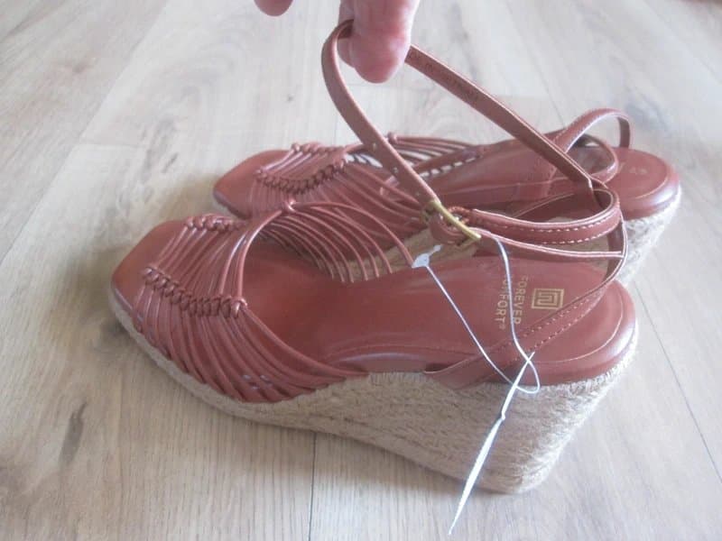 Next Next size 6.5 brown beige high wedge heel Sandals open toe Shoes Brand new with tags