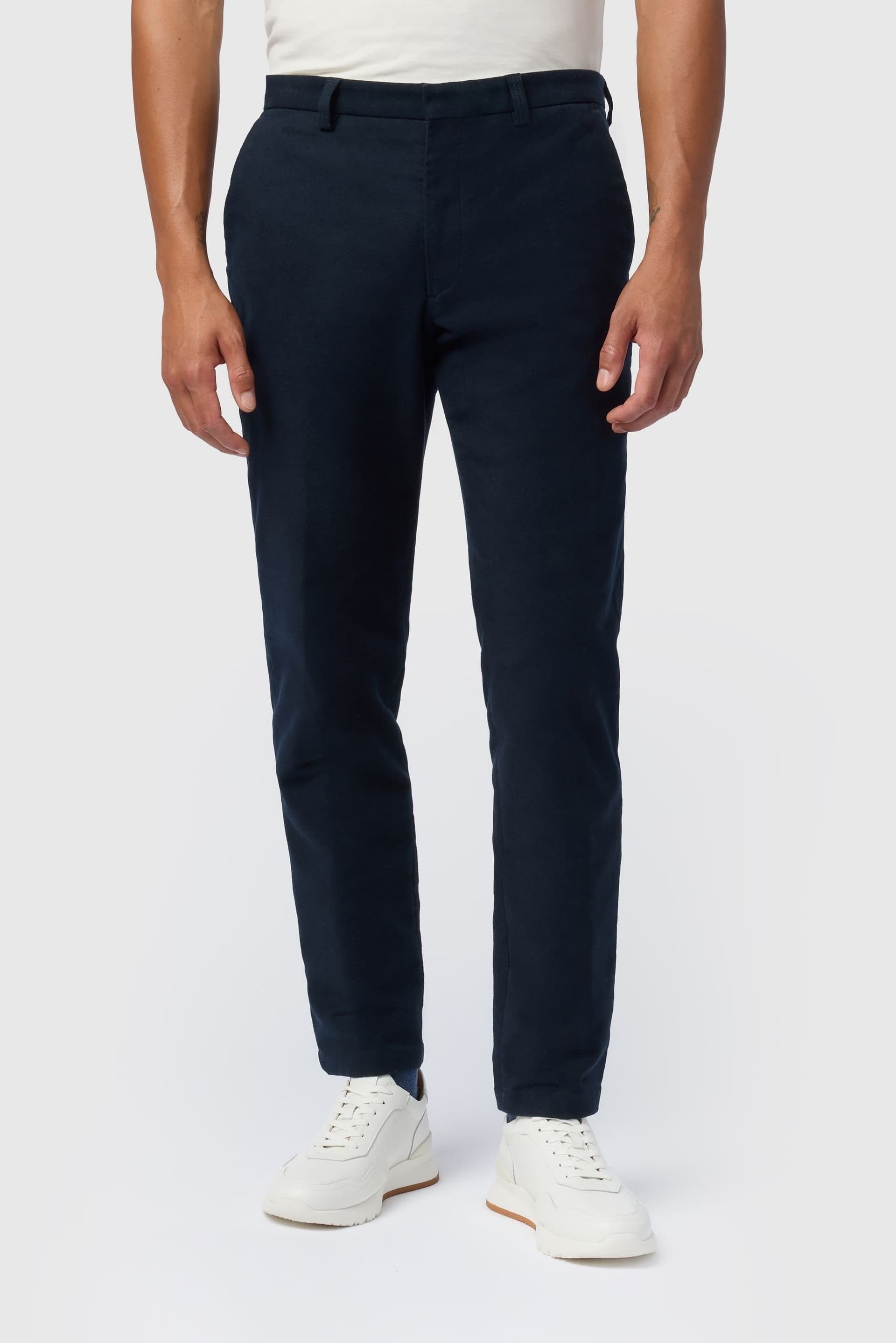 Melka Melka Navy Moleskin Contemporary Trousers