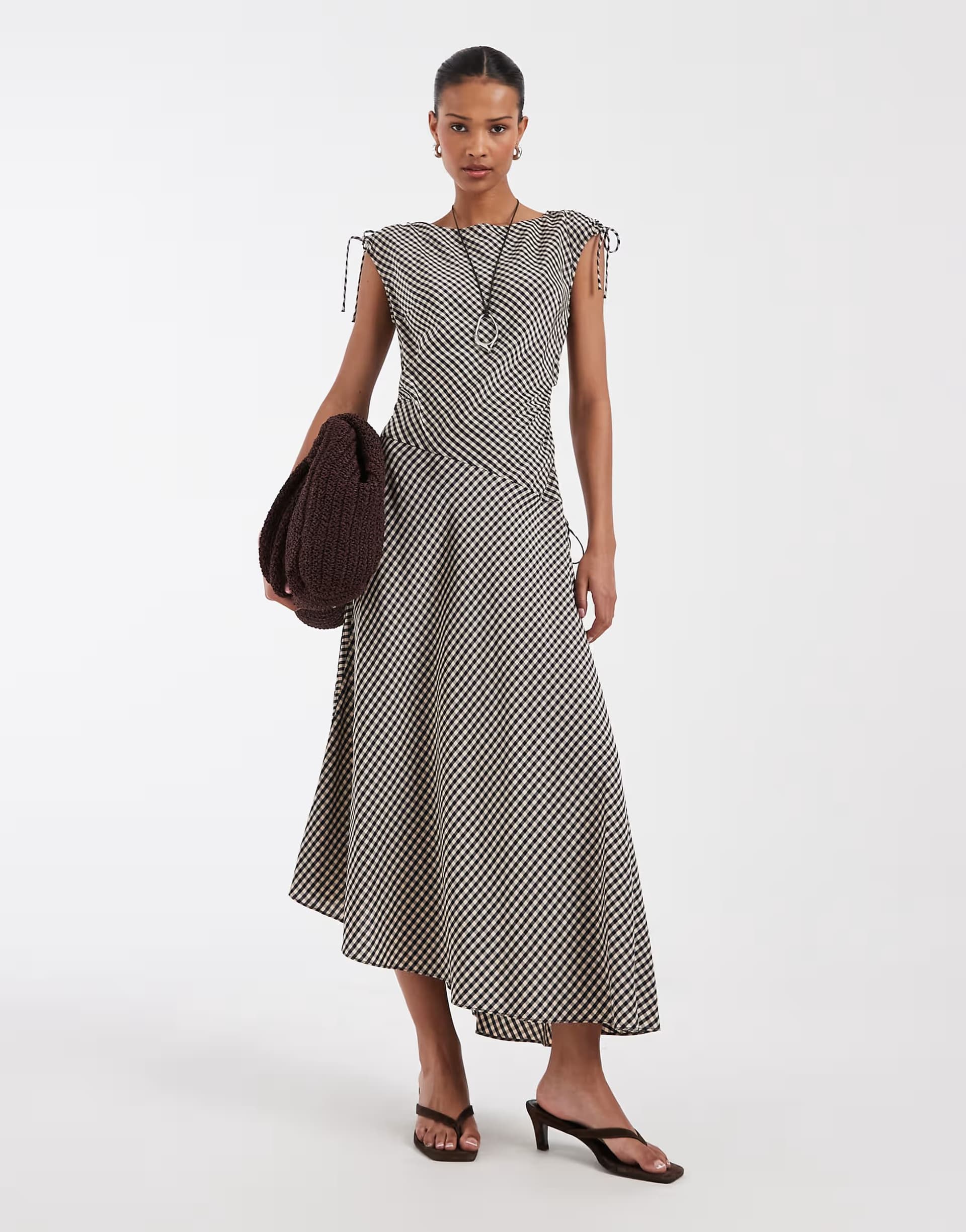 ASOS & Other Stories gingham sun dress in dark blue