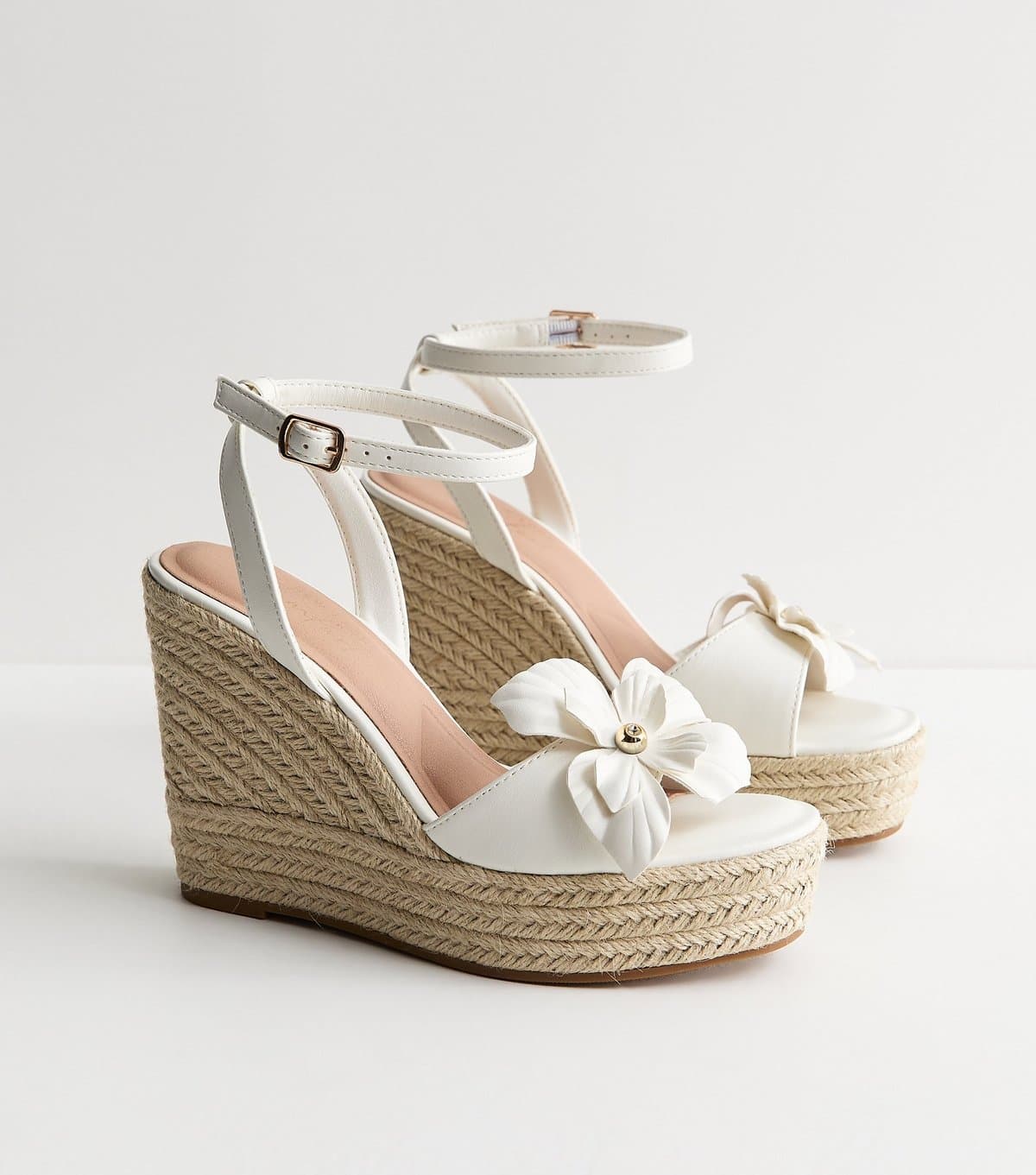 New Look New Look Off White Faux Leather Wedge Sandals