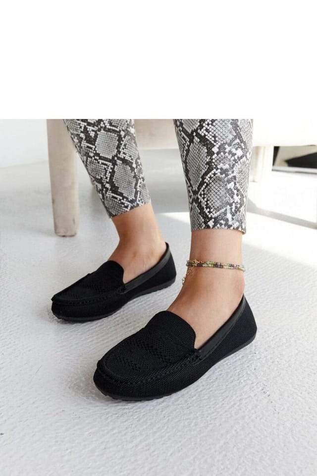 Love Lace Love Lace Women's Summer Fabric Slip On Moccasins with Flat Sole & Soft Toe in Black - 2