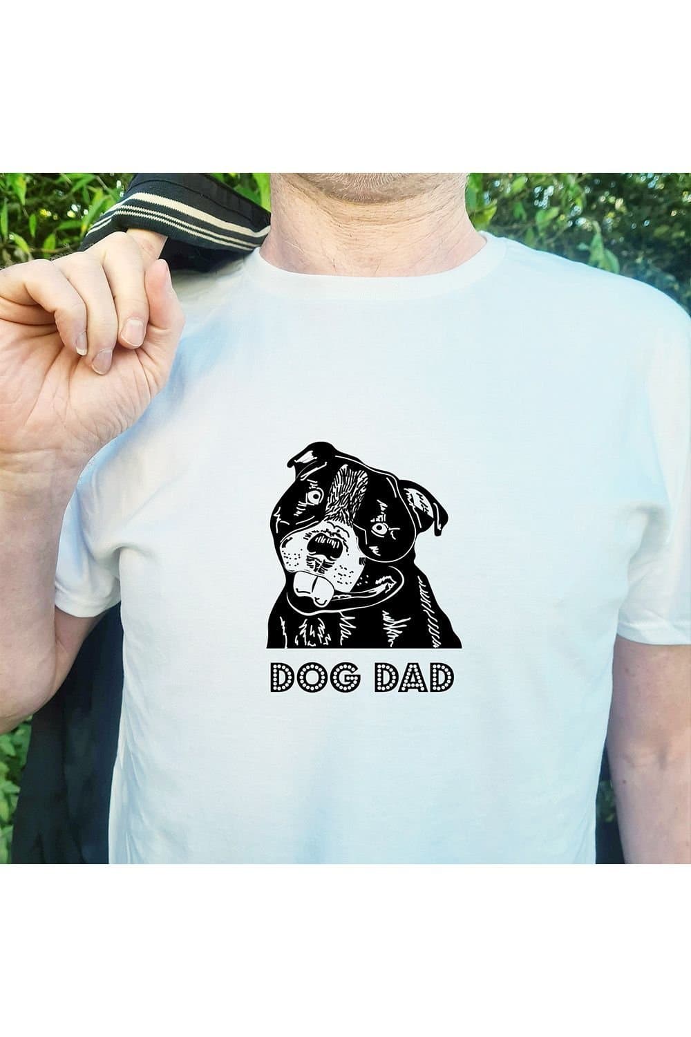 Afewhometruths Afewhometruths Men's Staffordshire Bull Terrier - Staffy - Dog Dad T-Shirt in White