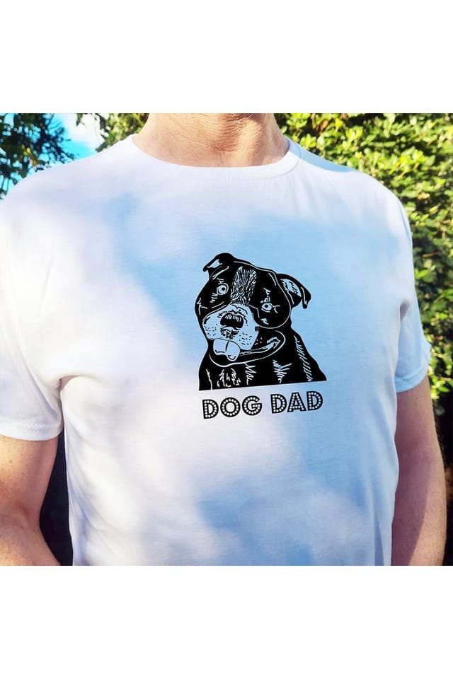 Afewhometruths Afewhometruths Men's Staffordshire Bull Terrier - Staffy - Dog Dad T-Shirt in White - 2