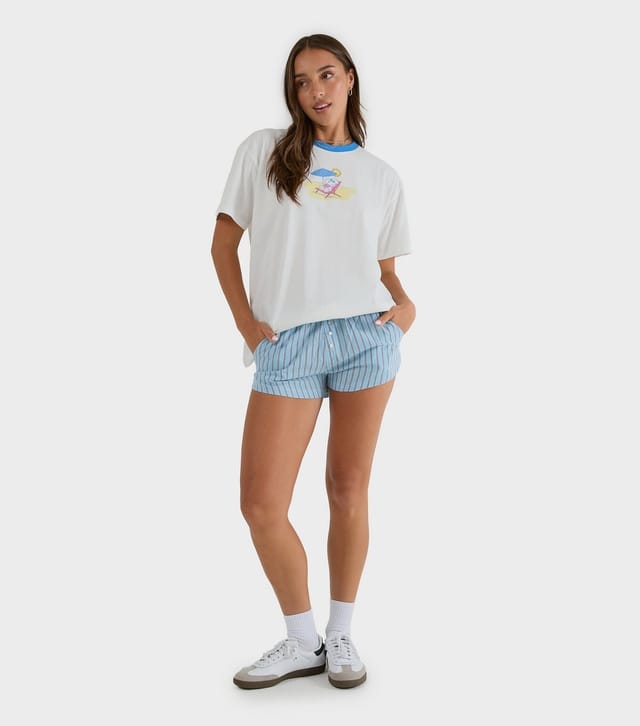 Skinnydip Women's White Cotton Peanuts Snoopy Oversized T-Shirt Skinnydip New Look - 3