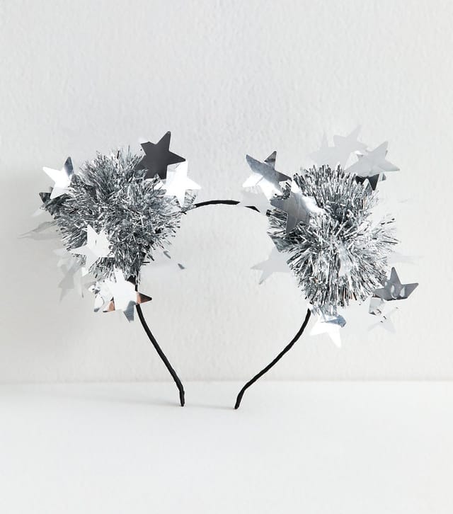 New Look Silver Christmas Tinsel and Star Headband New Look - 2