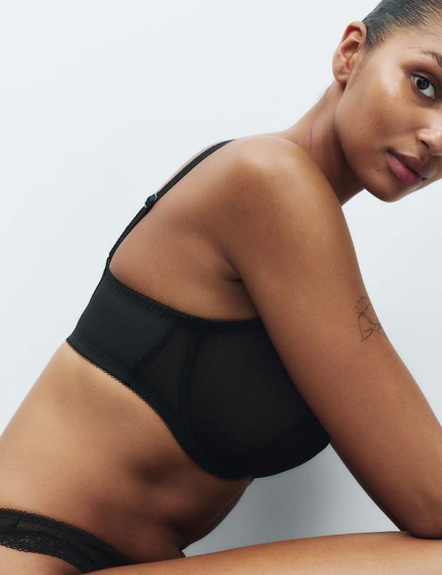 Marks & Spencer M&S Jasmine Lace Wired Balcony Bra (F-H) Black - 2