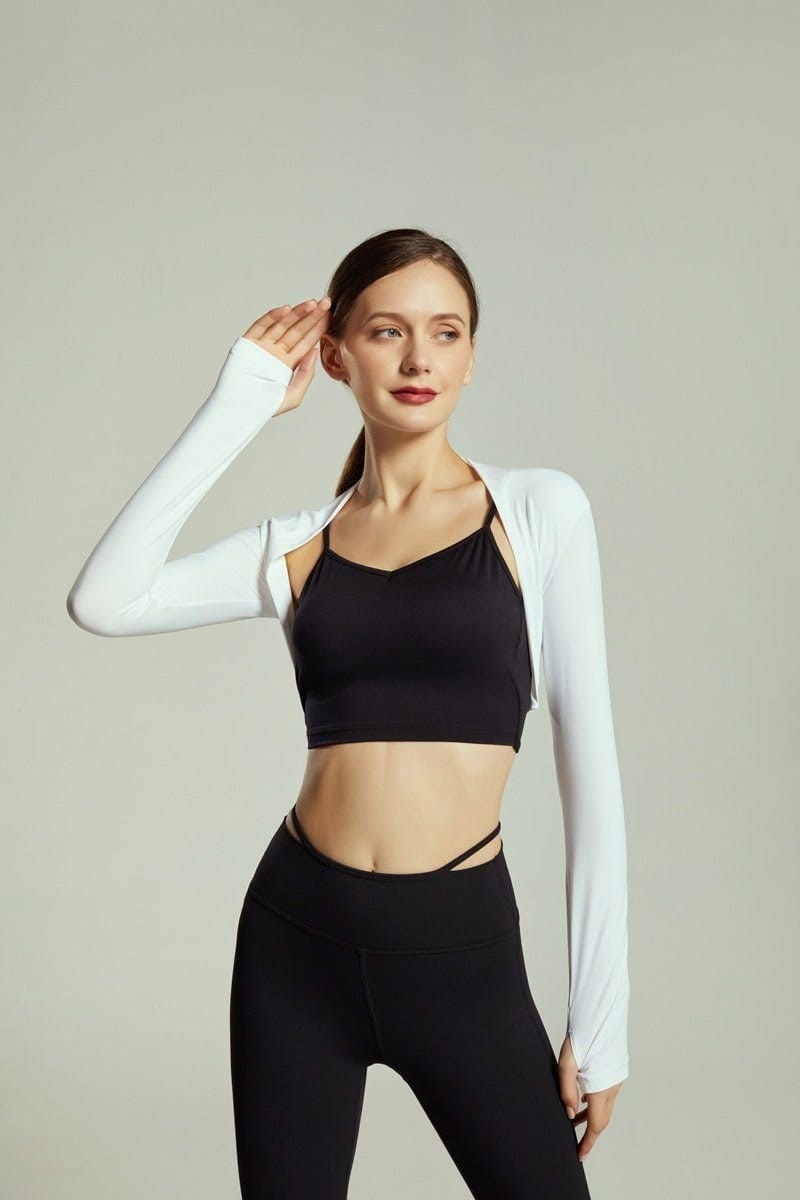 Anniou Anniou Women's Cropped UV Sports Bolero in White - 1