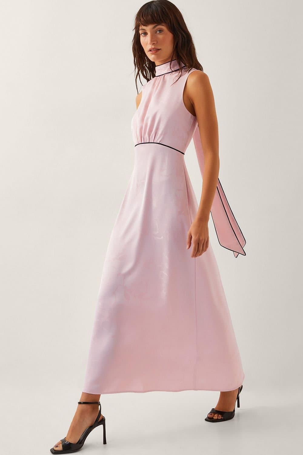 Monsoon Monsoon Women's Maeve Sleeveless Satin Midi Dress Pink