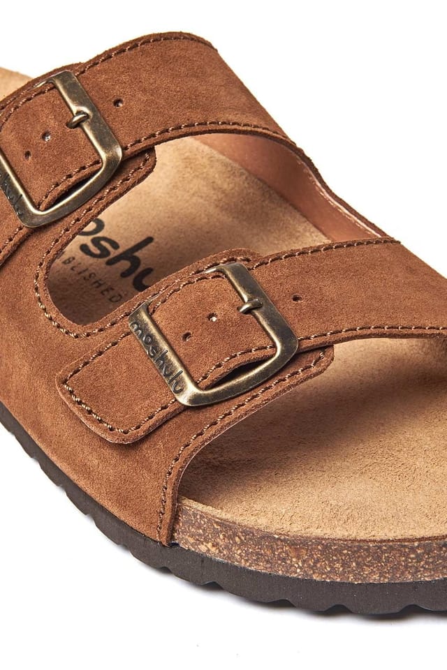 Moshulu Moshulu Men's 'Munich Suede' Suede Cork Mule Sandals in Tan - 3