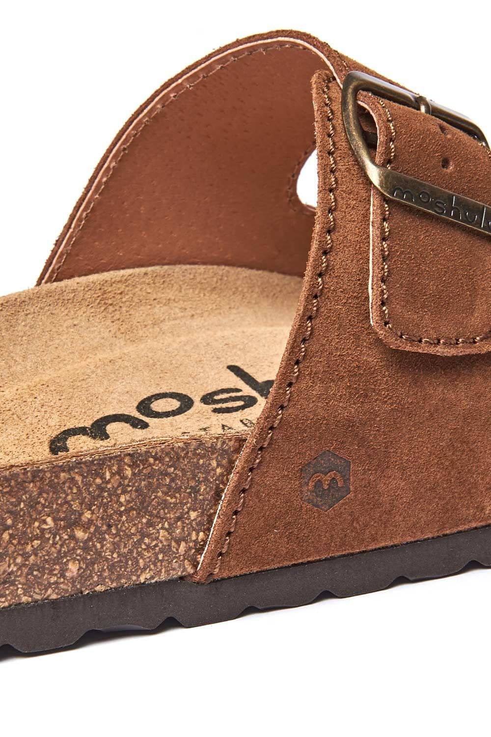 Moshulu Moshulu Men's 'Munich Suede' Suede Cork Mule Sandals in Tan - 4