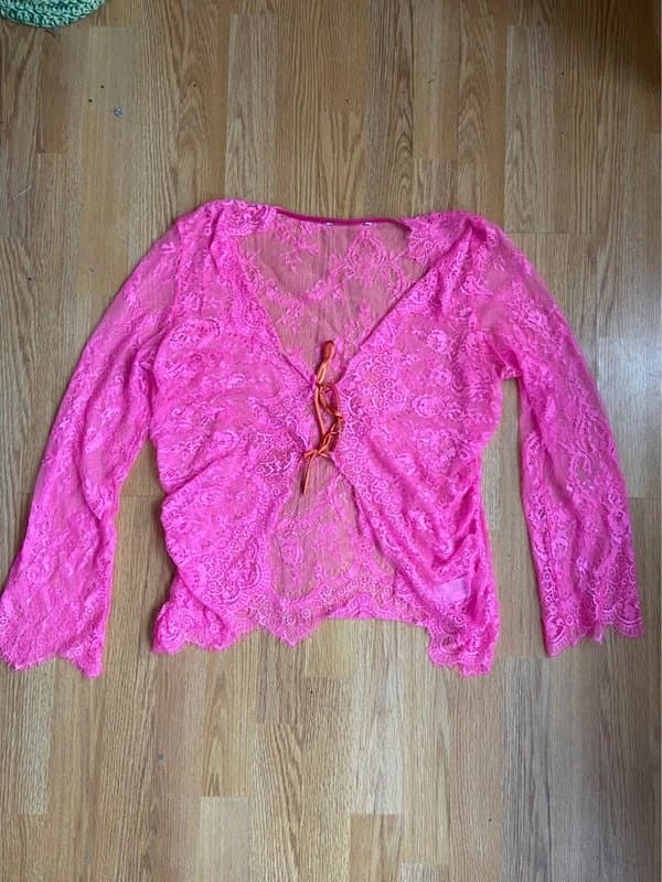 Never Fully Dressed Pink lace top