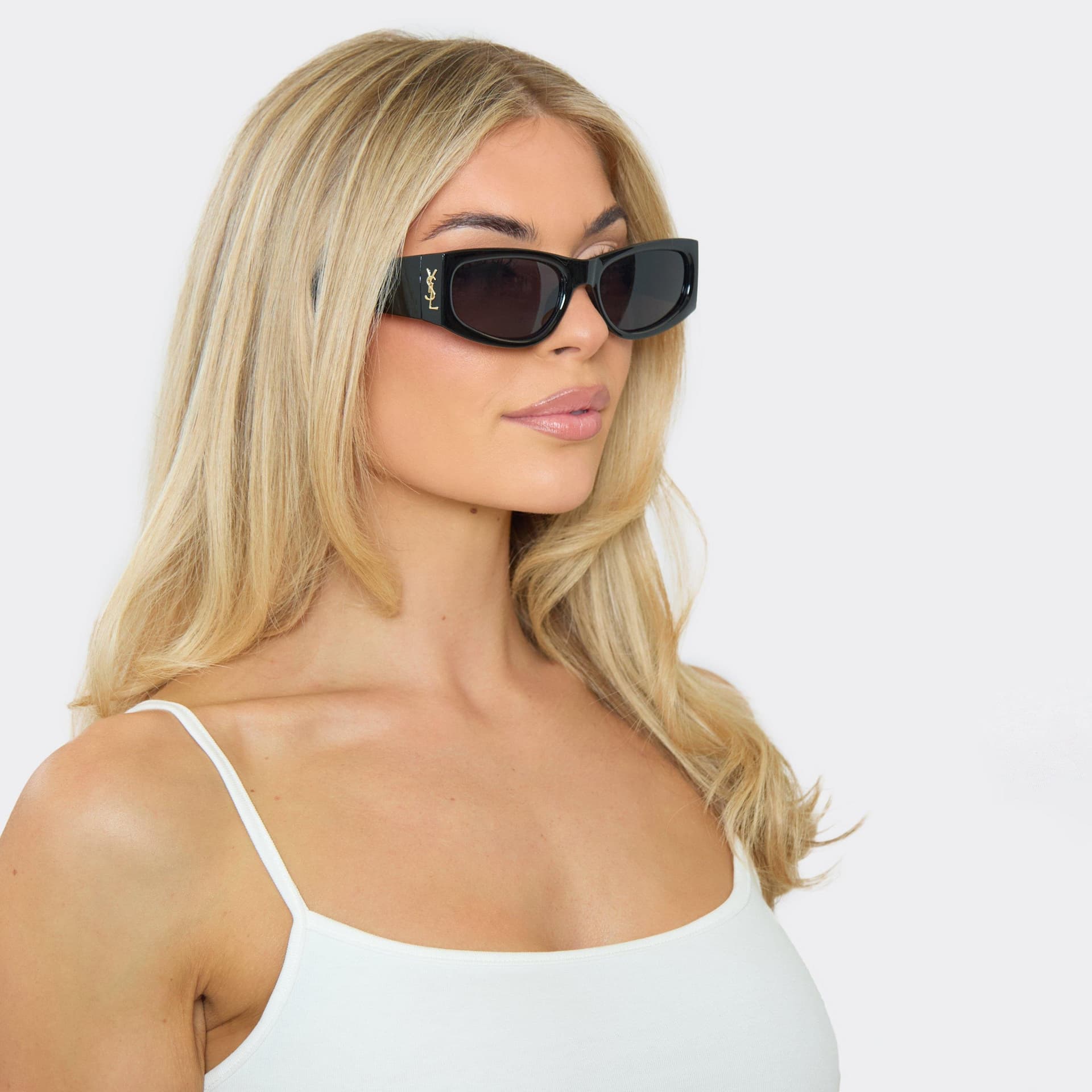 EGO Side Logo Thick Framed Tinted Lense Sunglasses In Black, Women's Size UK 0