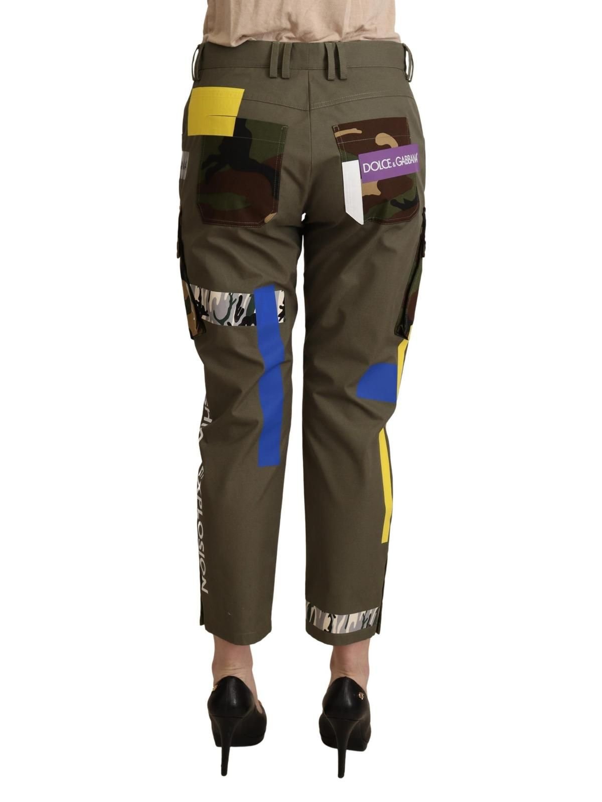 Dolce & Gabbana Dolce & Gabbana Women's Green Military Cargo Trouser Cotton Pants - 3