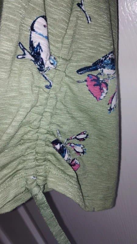 Per Una M&S Per Una Sage Green Bird Print Ruched Top - Size 20