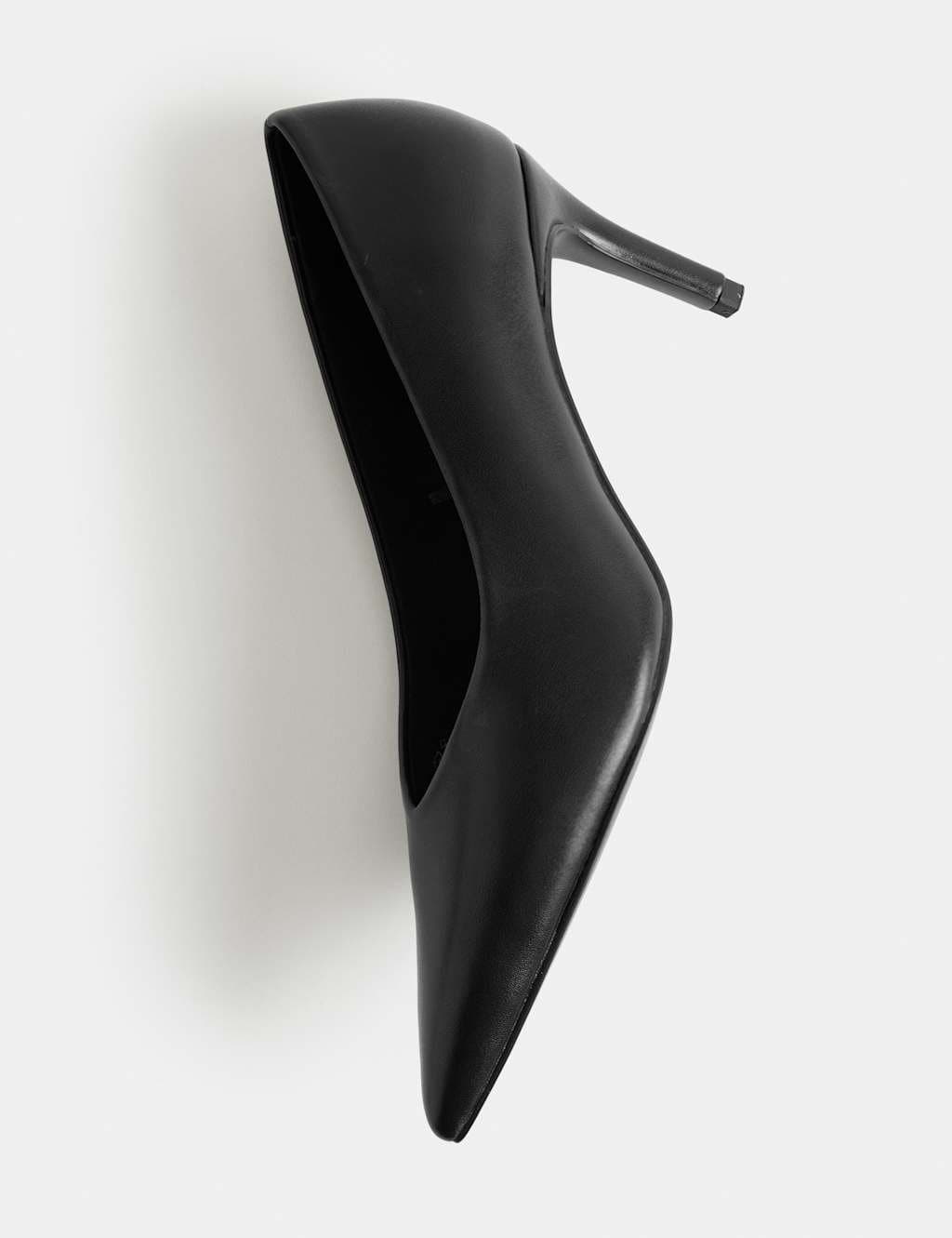 Marks & Spencer M&S Black Leather Stiletto Heel Court Shoes