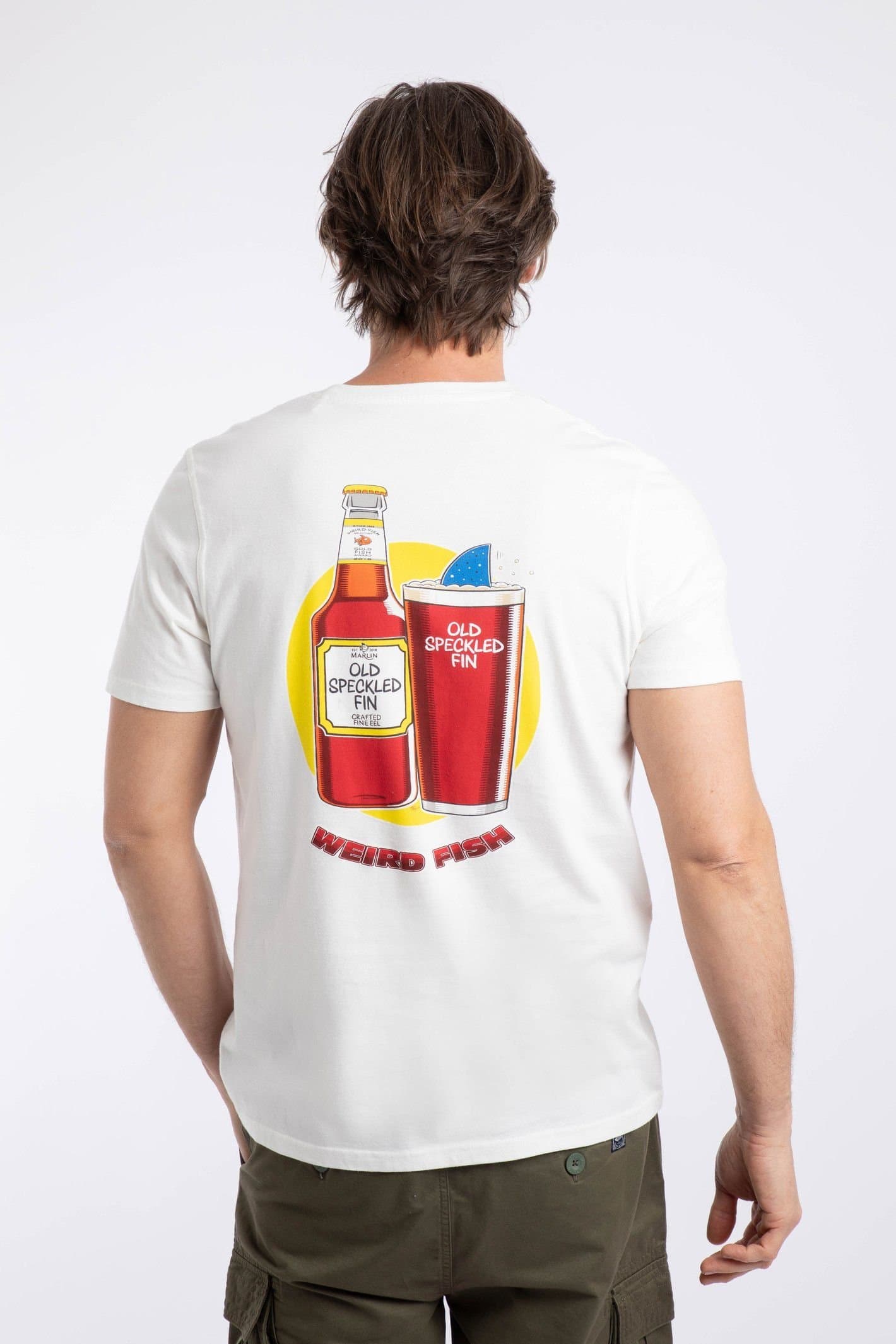 Weird Fish Weird Fish Men's Old Speckled Fin Artist T-Shirt in Off-White