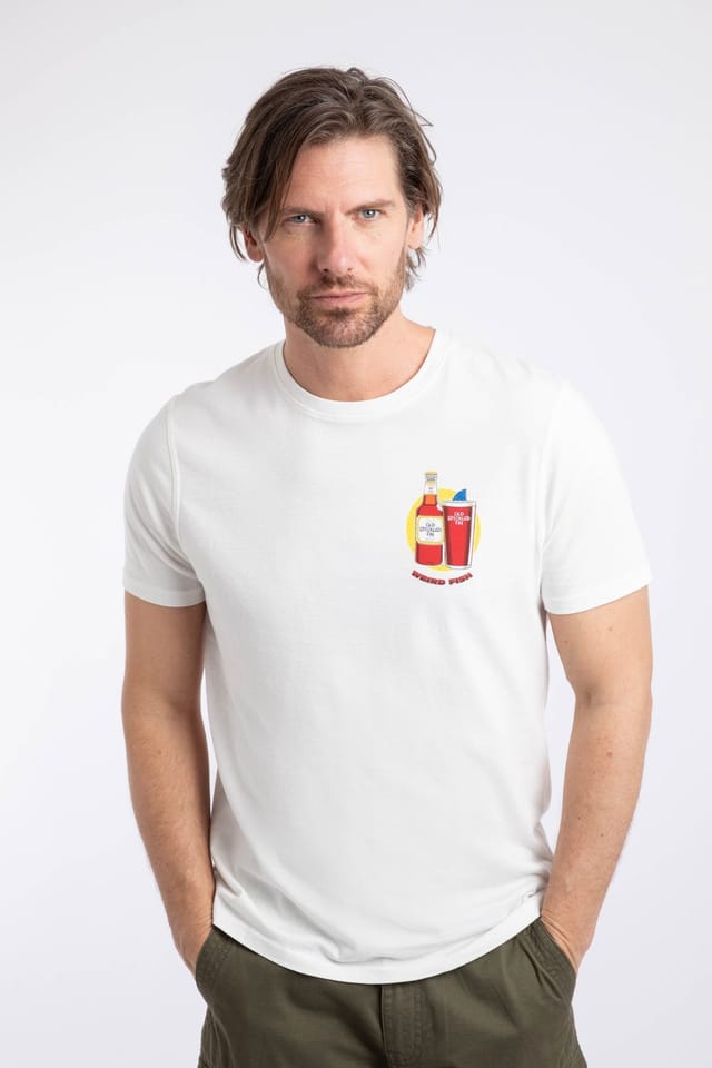 Weird Fish Weird Fish Men's Old Speckled Fin Artist T-Shirt in Off-White - 3