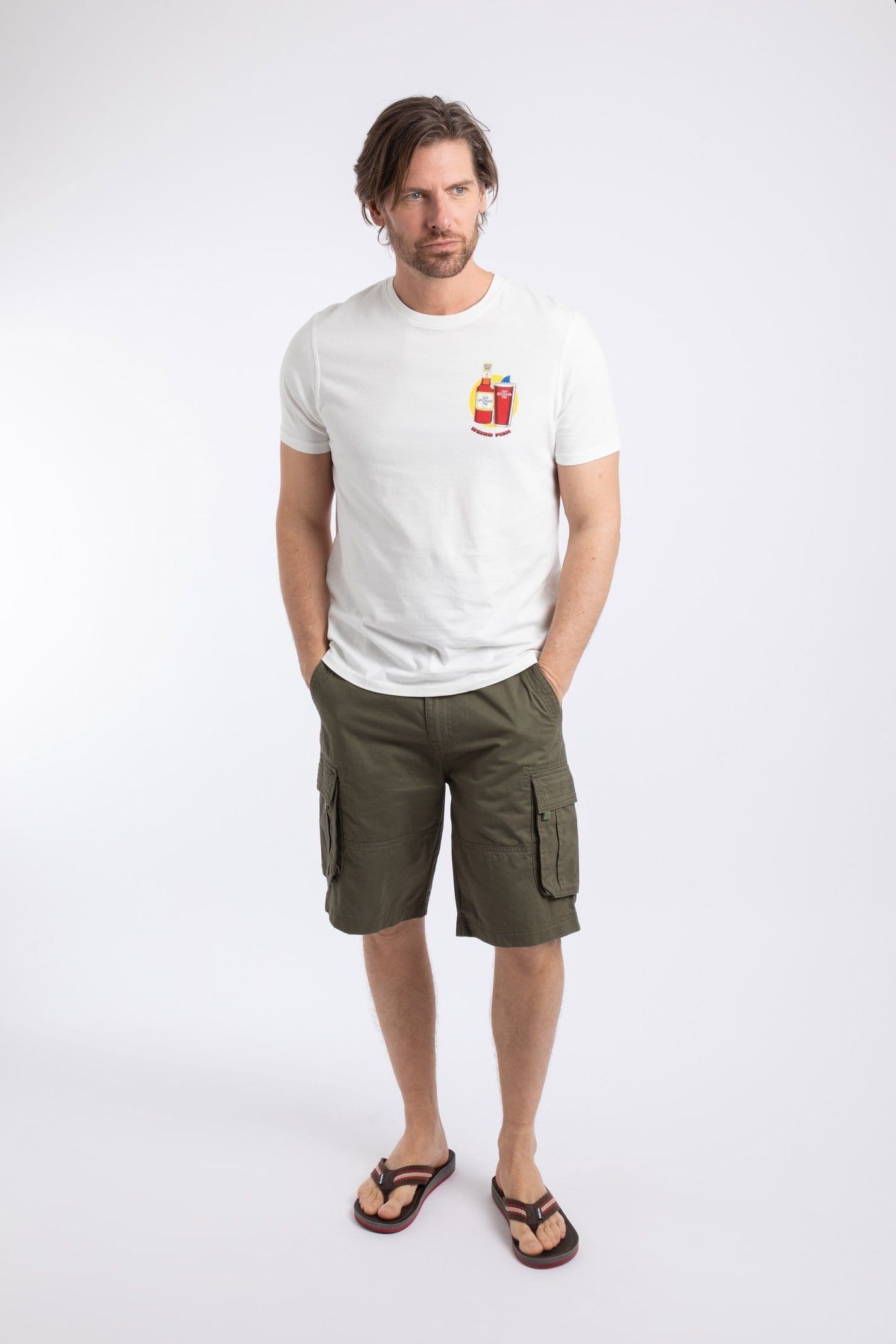 Weird Fish Weird Fish Men's Old Speckled Fin Artist T-Shirt in Off-White - 4