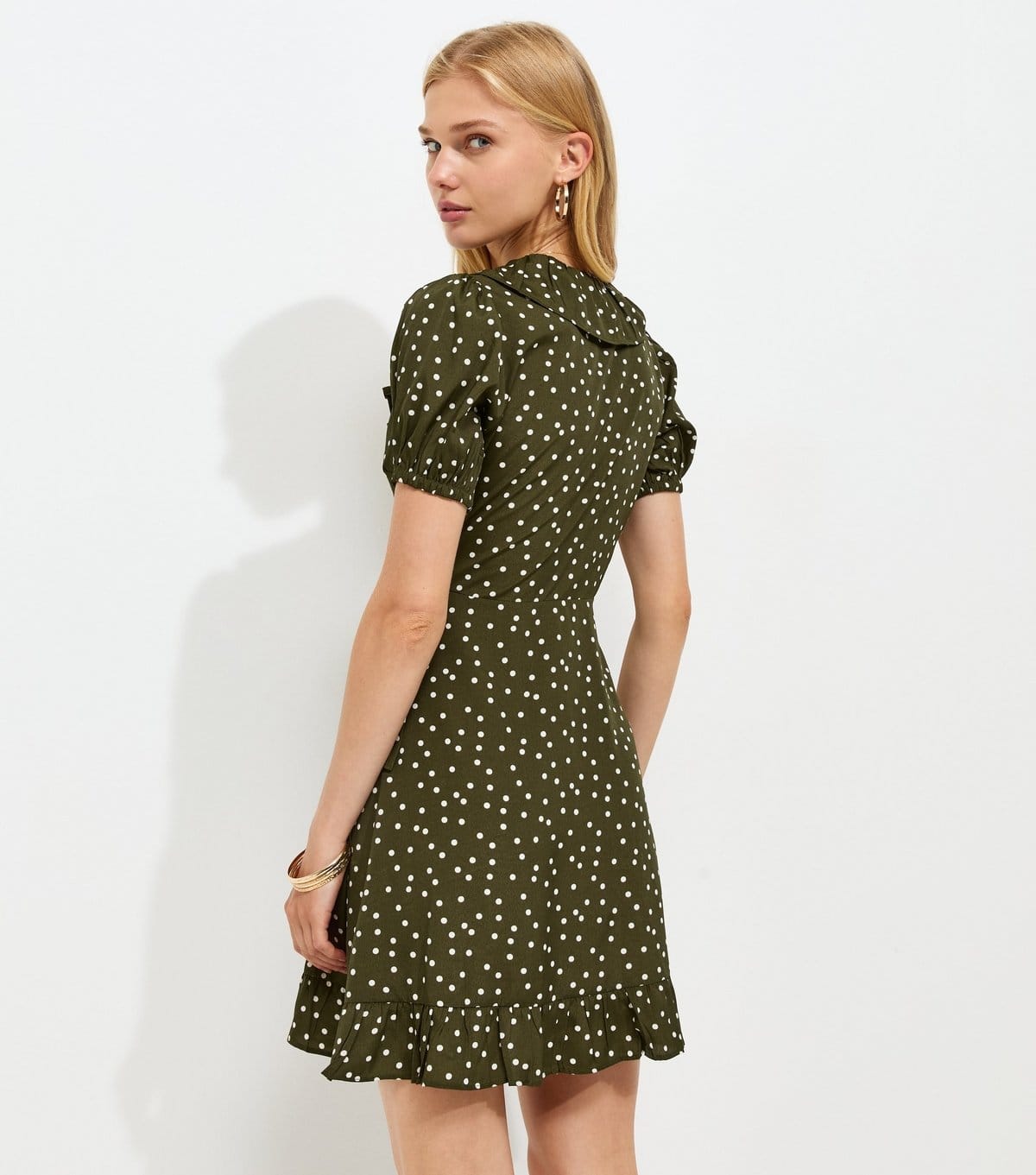 New Look Women's Green Polka Dot Wrap Mini Dress New Look - 4