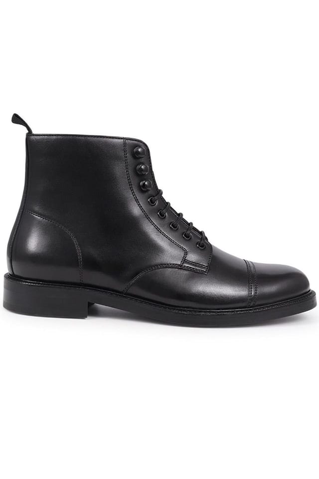 Jones Bootmaker Jones Bootmaker Men's Finch Leather Lace-Up Boots in Black - 2