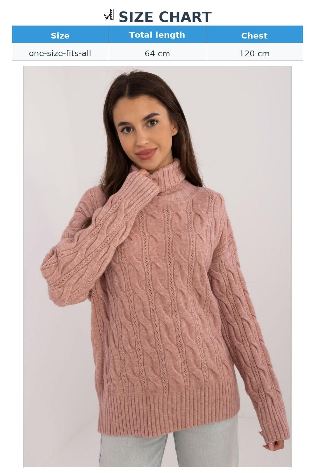 Love Lace Love Lace Women's Turtleneck Sweater Acrylic Polyester Polyamide Style 199643 in Pink - 4
