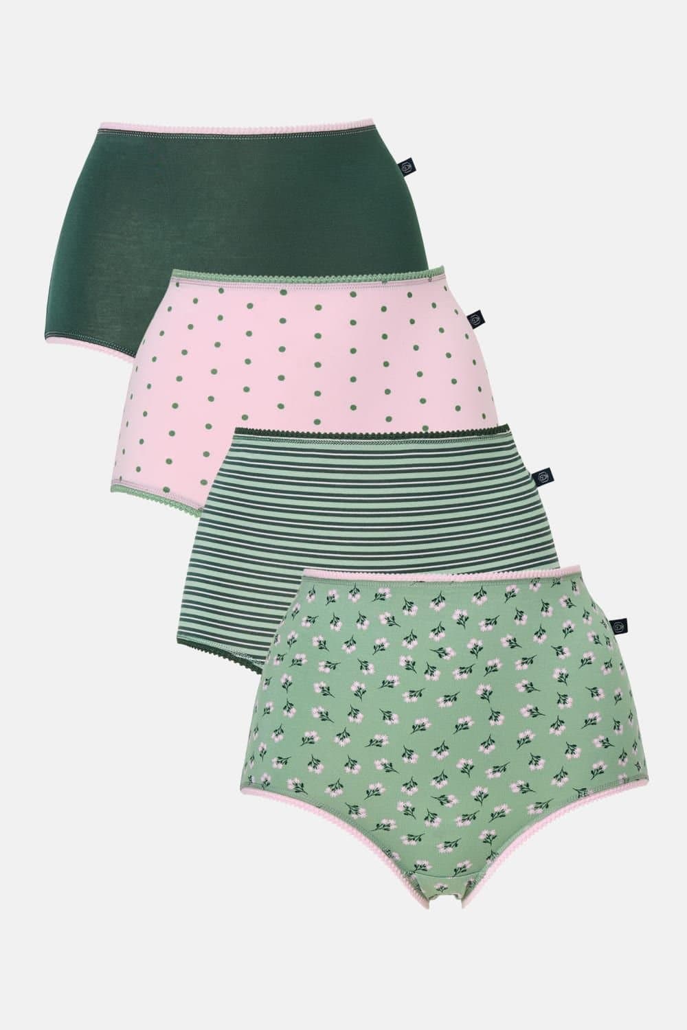 British Boxers British Boxers Women's Pack of Four "Juniper" Bamboo Full Briefs