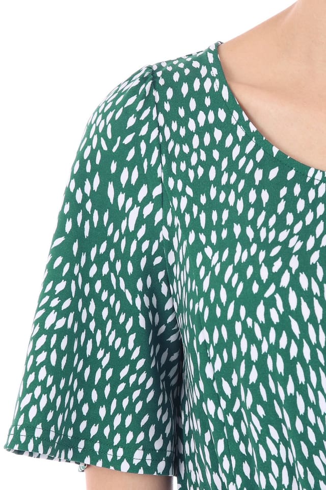 Jolie Moi Jolie Moi Women's Belted Jersey Midi Dress in Green - 3