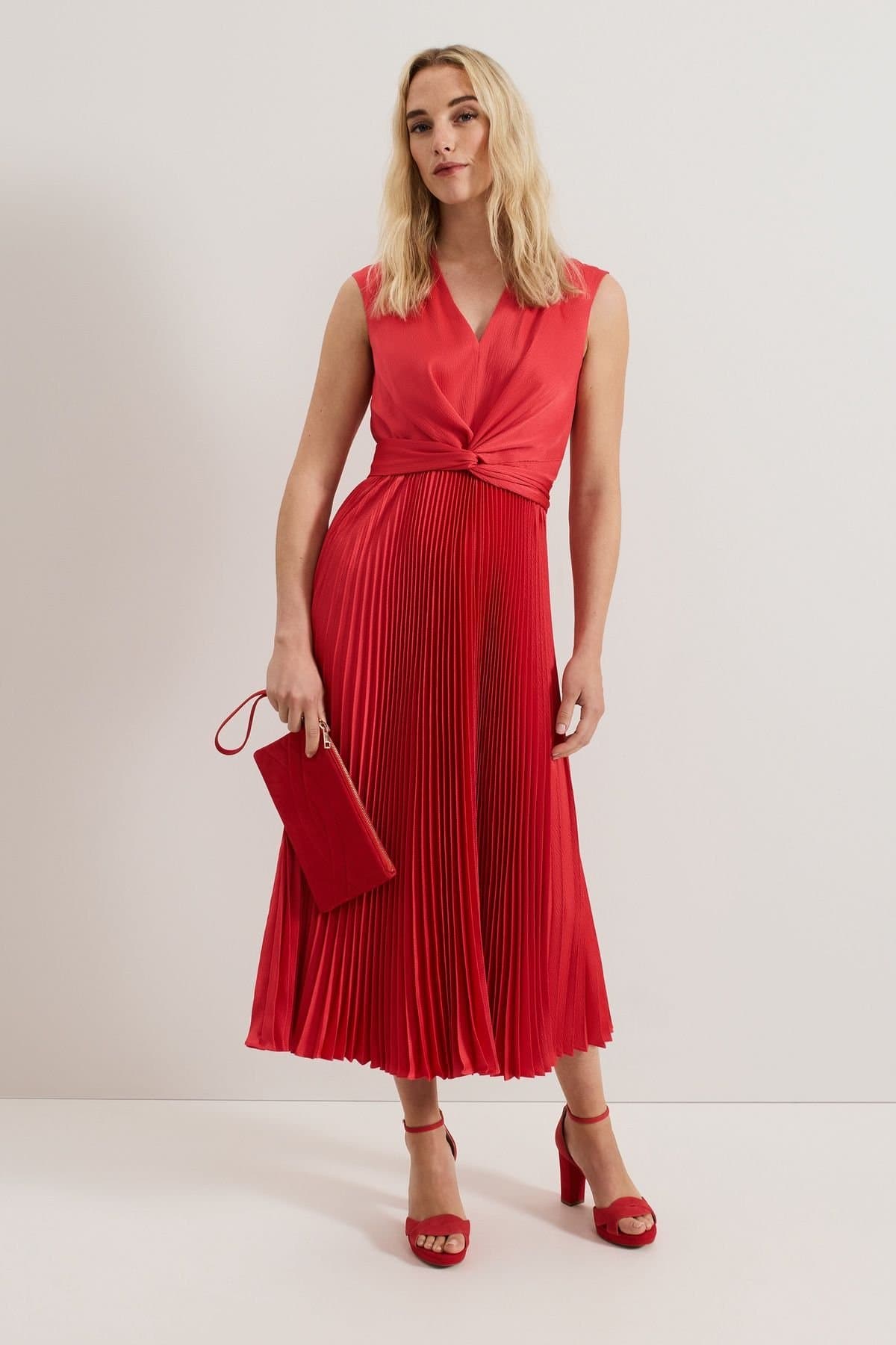 Phase Eight Phase Eight Women's Celestia V-Neck Wrap Dress in Cerise