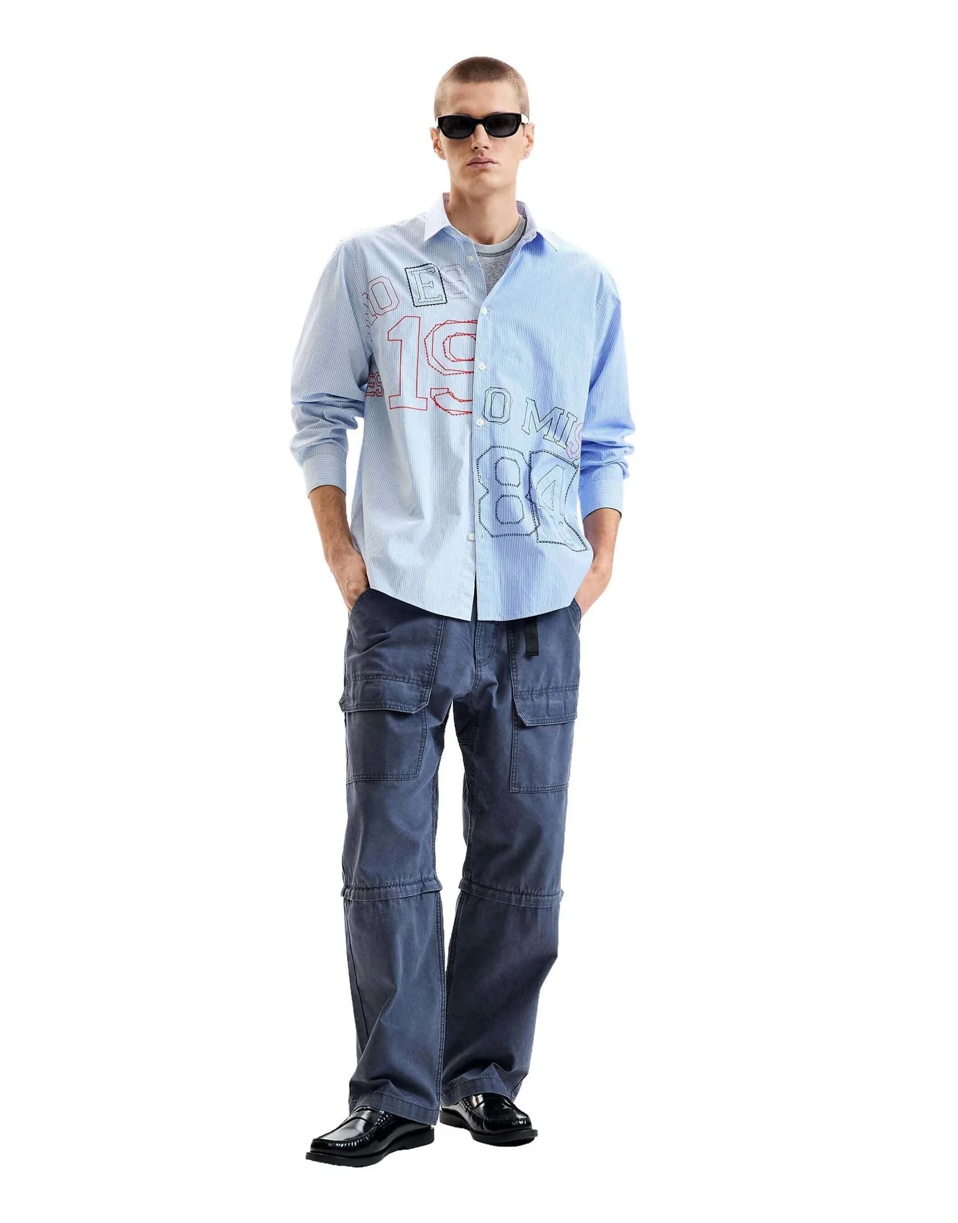 ASOS Desigual Embroidered shirt in blue