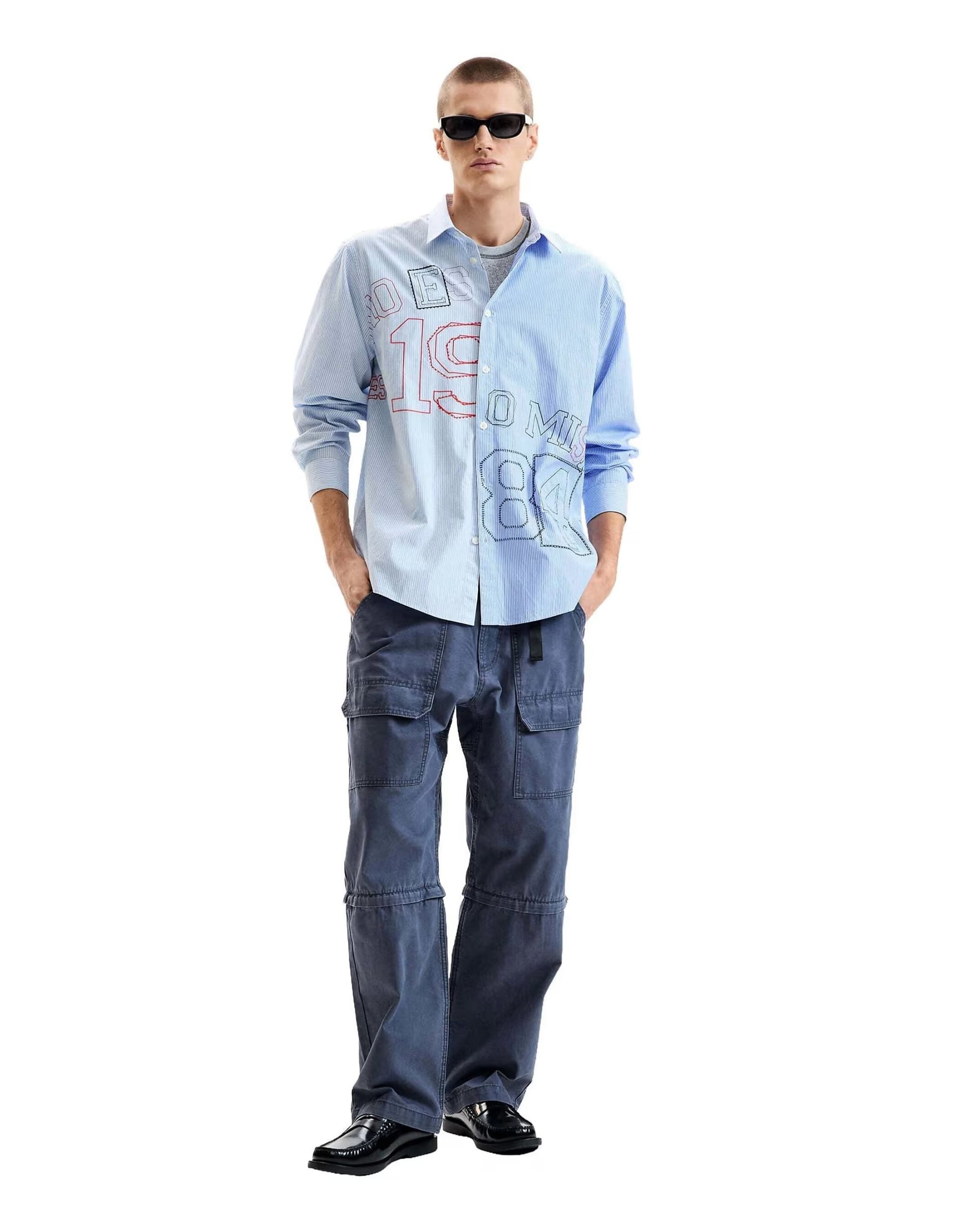 Desigual Embroidered shirt in blue