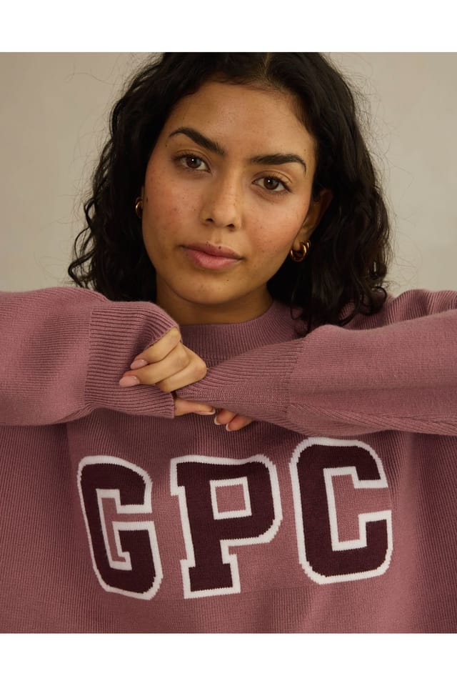 Gym + Coffee Gym + Coffee Women's Oversized Knit Crew Jumper Earth Brown in Light Brown - 3