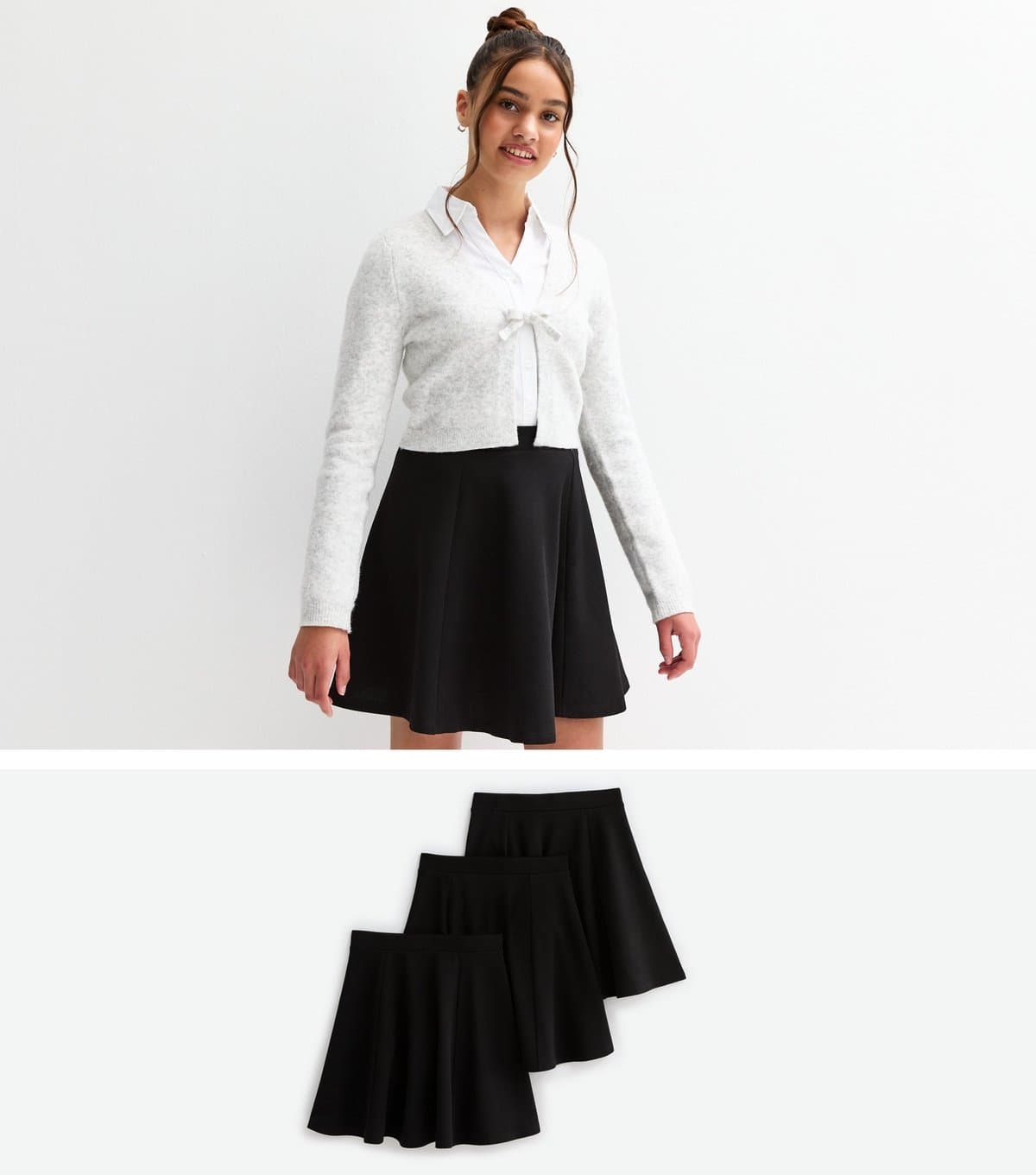 New Look Pack of 3 Black Jersey School Skater Skirts New Look
