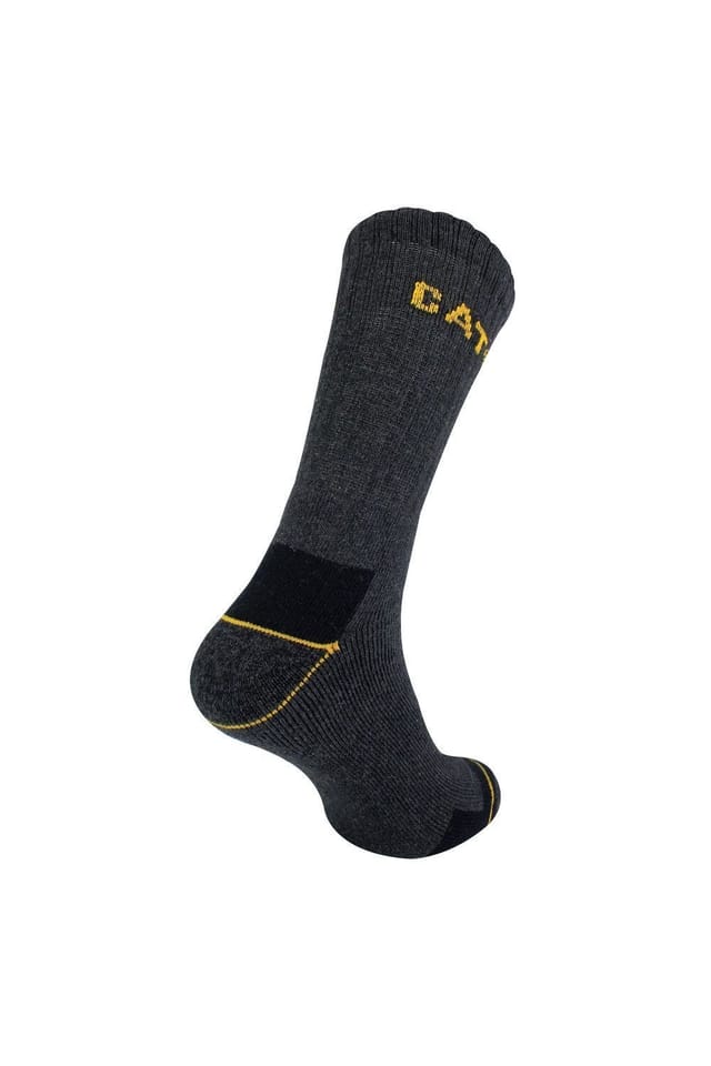 CAT CAT Men's 3 Pack Real Work Socks with Cushioned Heel & Toe in Grey - 3