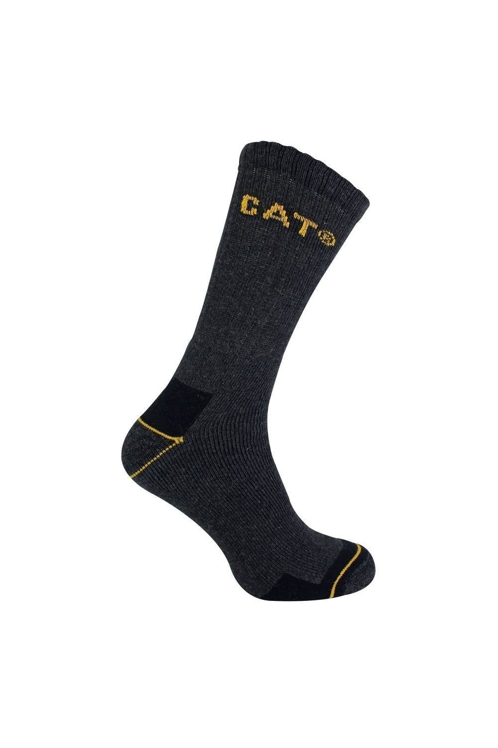 CAT CAT Men's 3 Pack Real Work Socks with Cushioned Heel & Toe in Grey - 4